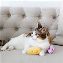 Load image into Gallery viewer, Catnip Crinkle Toy - Cheese &amp; Mouse Set
