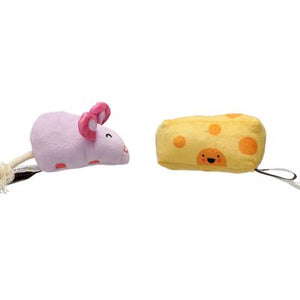 Catnip Crinkle Toy - Cheese & Mouse Set