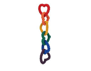 Rope Toy - Rainbow Heart Chain