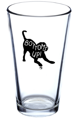 Bottom's Up Pint Glass