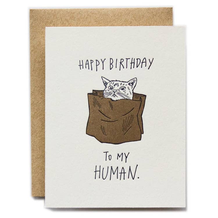 Greeting Card - Happy Birthday to My Human From The Cat