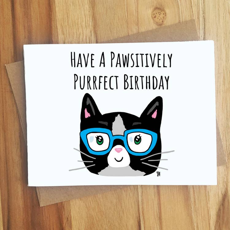 Greeting Card - Purrfect Birthday