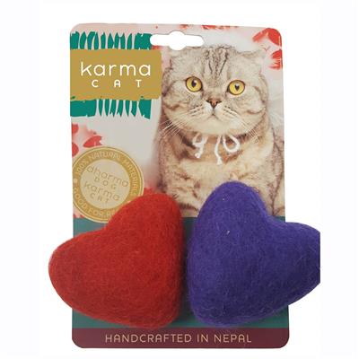 Cat Toy - Wool Hearts