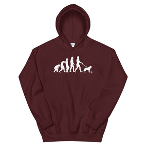 Evolution of Dog Walking Unisex Hoodie (Variety of Colors Available)