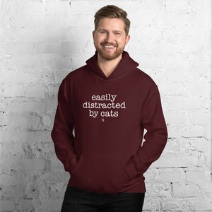 Easily Distracted By Cats Unisex Hoodie (Variety of Colors AVailable)