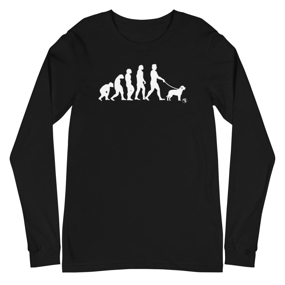 Evolution of Dog Walking Unisex Long Sleeve Tee (Variety of Colors Available)