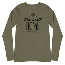 Load image into Gallery viewer, Namaste Home With My Dog Unisex Long Sleeve Tee (Variety of Colors Available)
