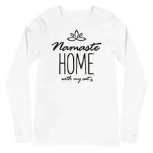 Load image into Gallery viewer, Namaste Home With My Cat Unisex Long Sleeve Tee (Variety of Colors Available)
