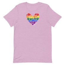 Load image into Gallery viewer, Pride Paws Heart Unisex T-shirt (Variety of Colors Available)
