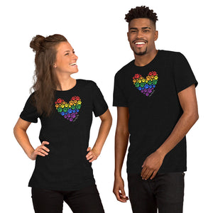 Pride Paws Heart Unisex T-shirt (Variety of Colors Available)
